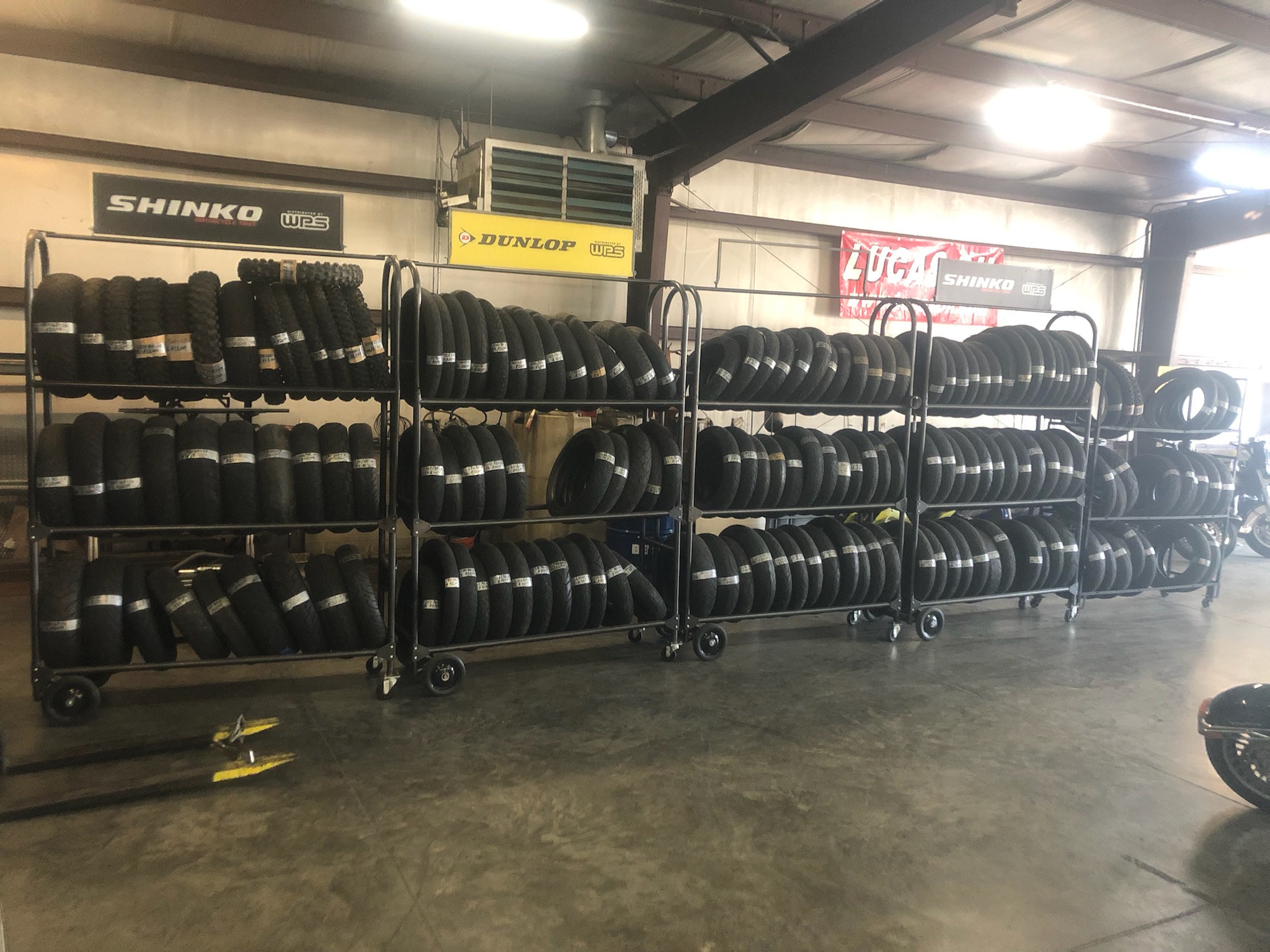 Lowest Prices on Motorcycle Tires Always Installed While You Wait We will save you up to $100 on a set of new tires we have the lowest prices on tires and service anywhere ... see a price we will beat it ... when you are ready for a new tire at the lowest price anywhere on earth come on in .... used tires are around $10-50 each and come and go daily so what you see in the pictures will change have to come in - first come gets the deals